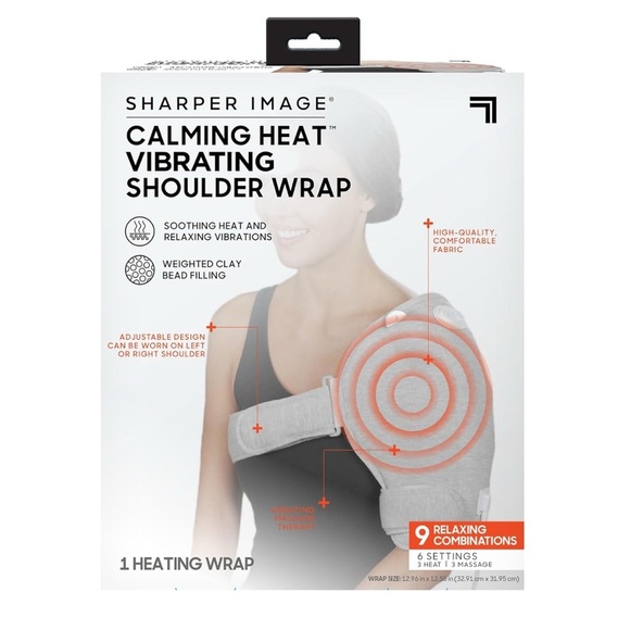 SHARPER IMAGE SHOWER HEATING PAD WITH VIBRATIONS - GRAY (NEW WITH TAGS) - Picture 1 of 6